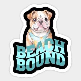 Beach Bound French Bulldog Sticker